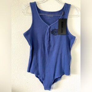 Harley-Davidson Women's Blue Iron Bond Henley Ribbed Bodysuit Size Medium